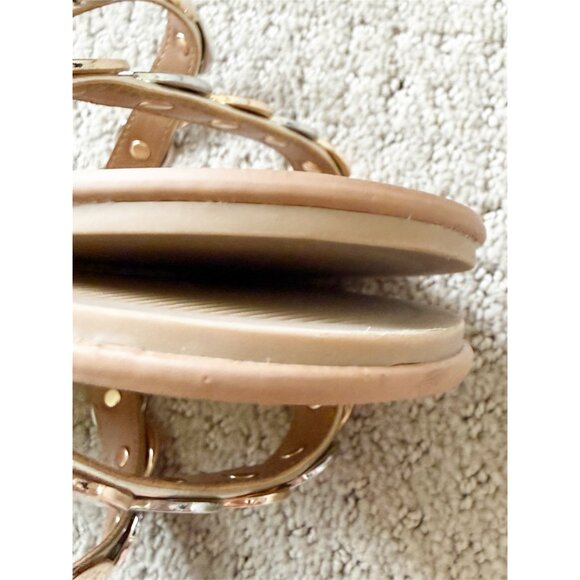 Universal Thread Vivienne Two Band Flat Sandals Gold/Silver Size 6.5 - Picture 8 of 9